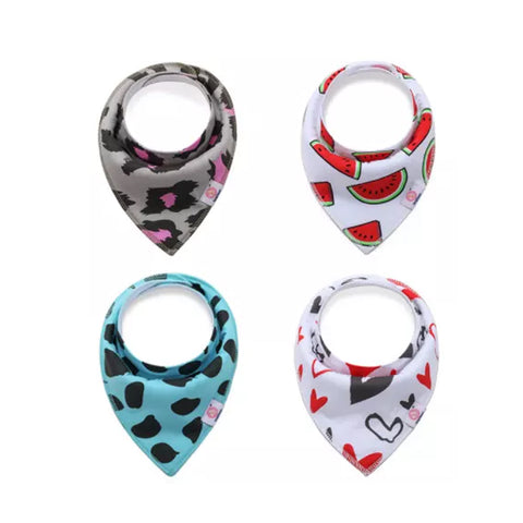 Set de 4 bucăți bavețică copii, turcoaz/alb/gri