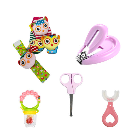 Set pentru bebelusi, 5 piese, roz