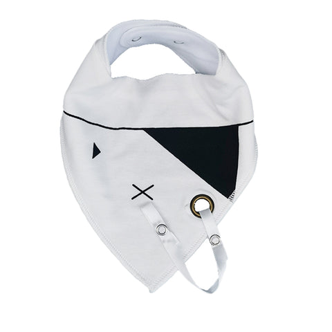 Bavețică cu agățătoare pentru suzeta, albă