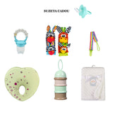 Set pentru bebelusi, 6 piese si suzeta verde cadou