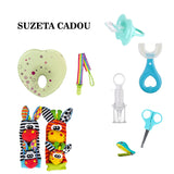 Set de ingrijire, 7 piese cu suzeta verde cadou
