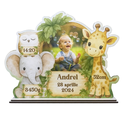 Rama Personalizată Printată, cu animăluțe, 19*17 cm