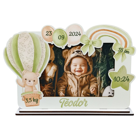 Rama foto personalizabila, verde, 24*16 cm