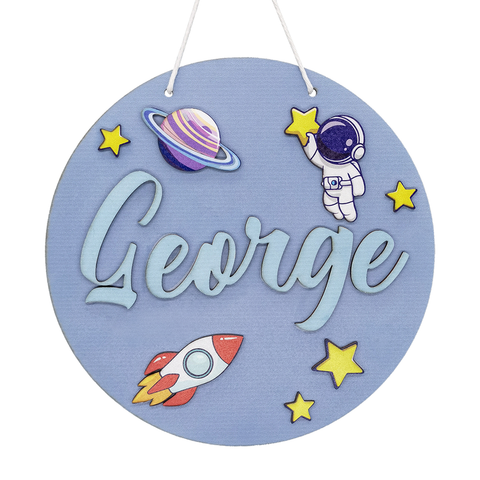 Placuta de agatat, cu nume, albastru, 20*20 cm