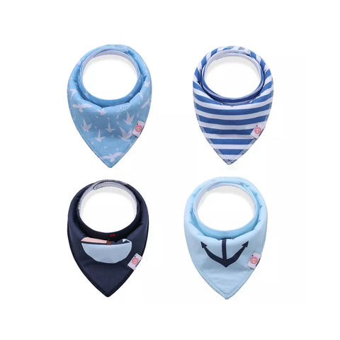 Set de 4 bucăți bavețică copii, albastru