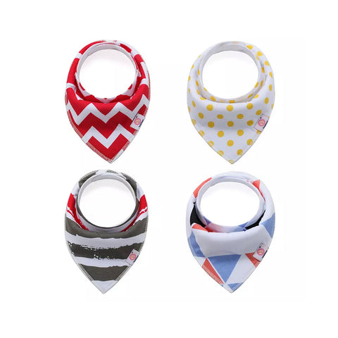 Set de 4 bucăți bavețică copii, roșu/alb/albastru